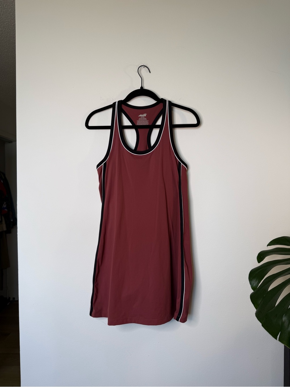 Athletic Racerback Dress - Maroon with Black and white Trim - Women’s Medium